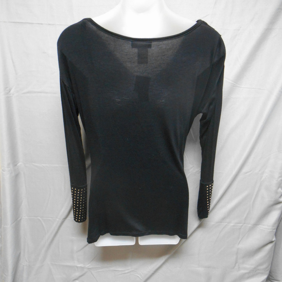NWT Panhandle Slim black drape neck top junior’s L - Picture 2 of 3